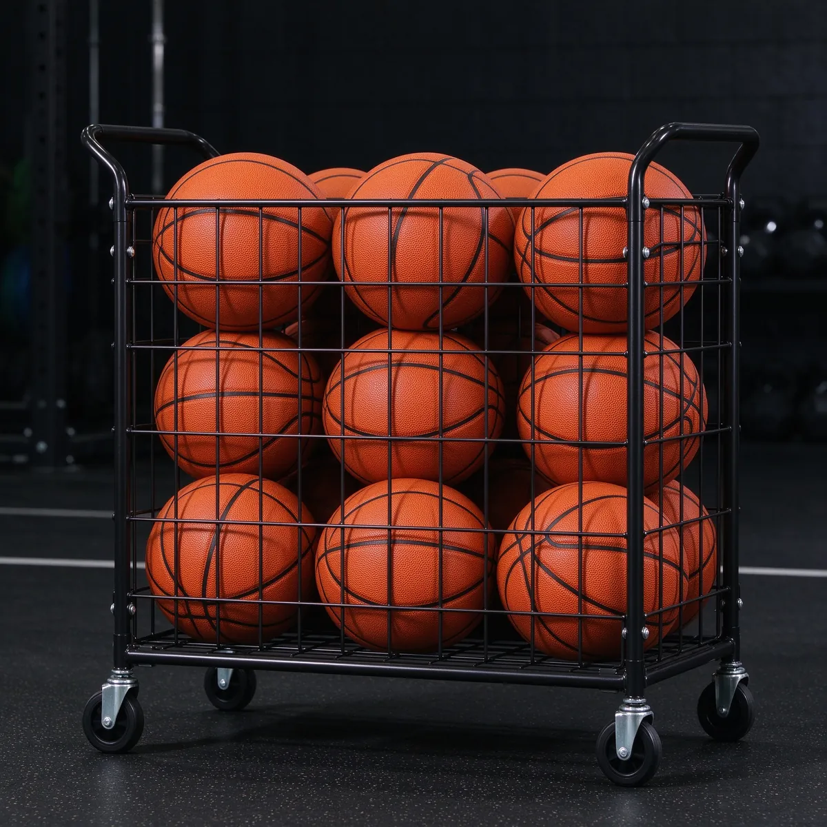 Basketball ball cart wheeled
