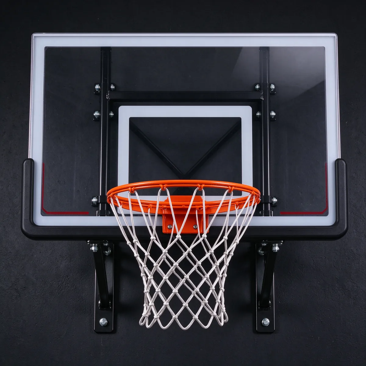Wall-mounted basketball hoop