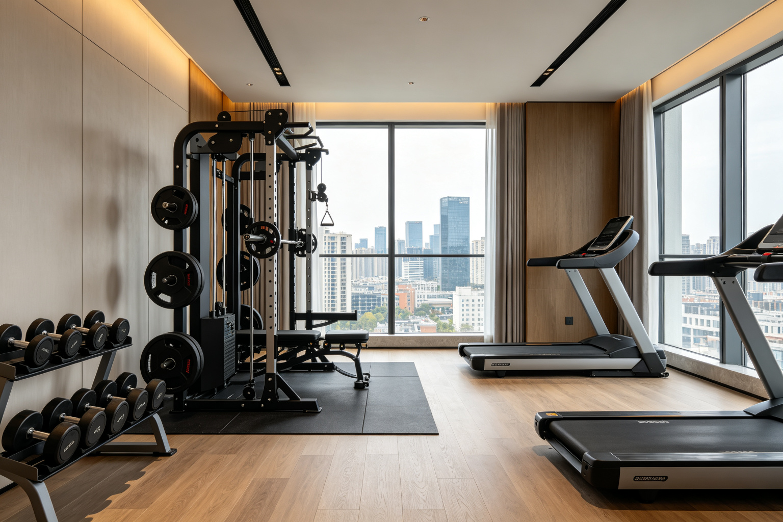 Luxury apartment fitness room London