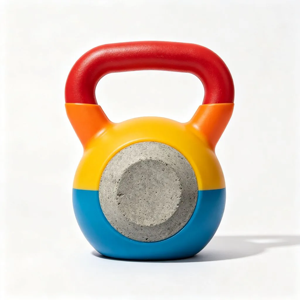 Household Colorful Cement Kettlebell Hard Plastic Outer Cement Inside Anti-Scratch Floor Friendly - ZEALLSPORT Commercial Gym Equipment