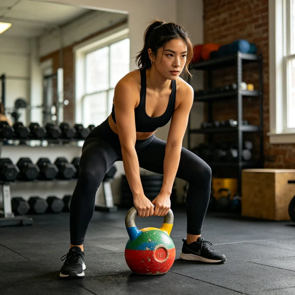 Household Colorful Cement Kettlebell Hard Plastic Outer Cement Inside Anti-Scratch Floor Friendly - image 4