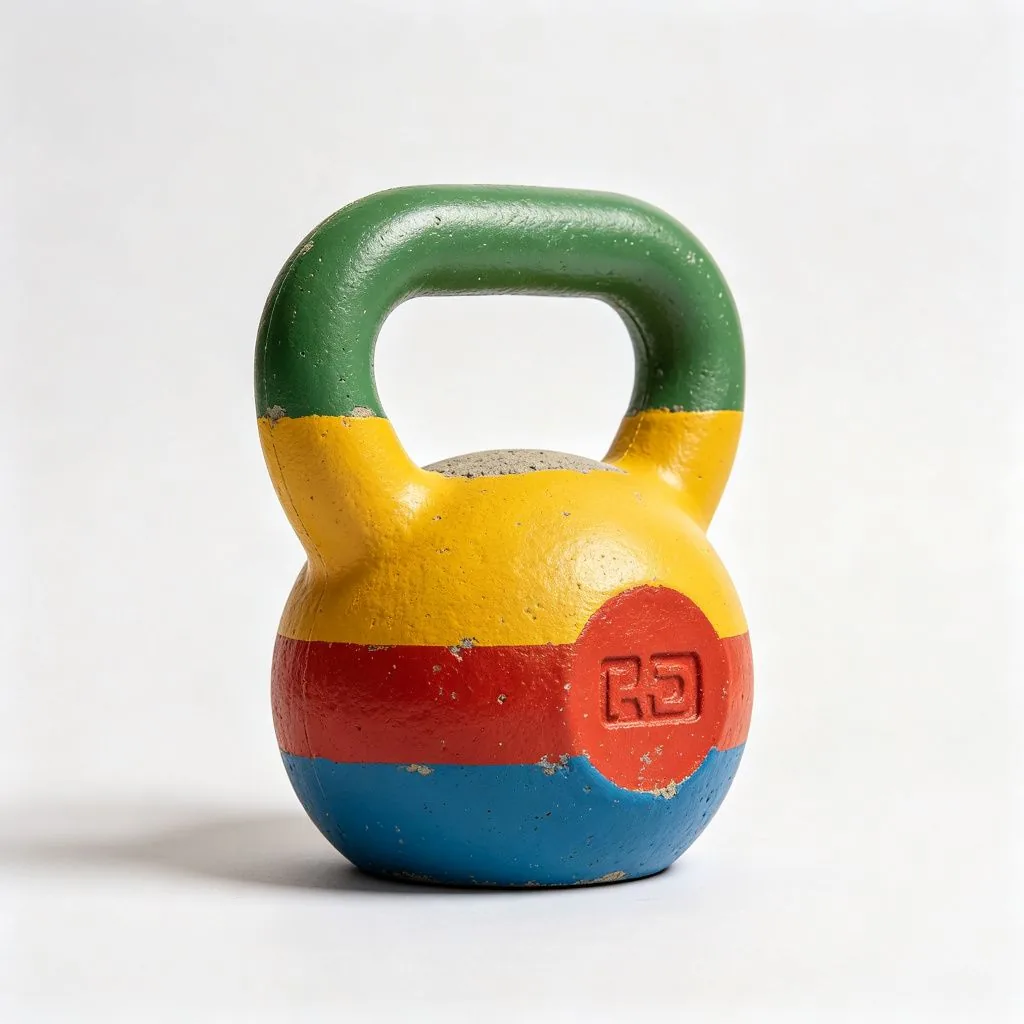 Household Colorful Cement Kettlebell Hard Plastic Outer Cement Inside Anti-Scratch Floor Friendly - image 2