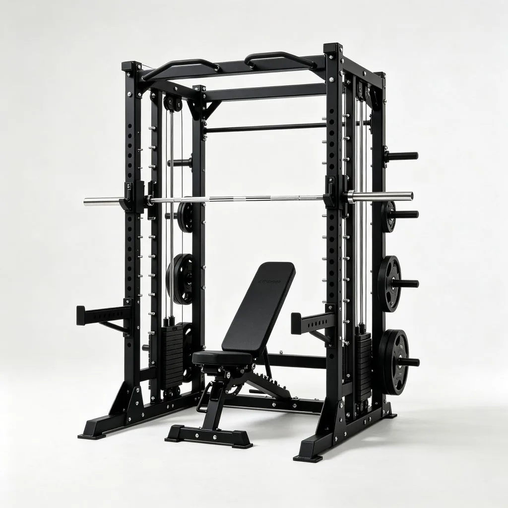 Compact Smith Machine Squat Rack Combo - ZEALLSPORT Commercial Gym Equipment