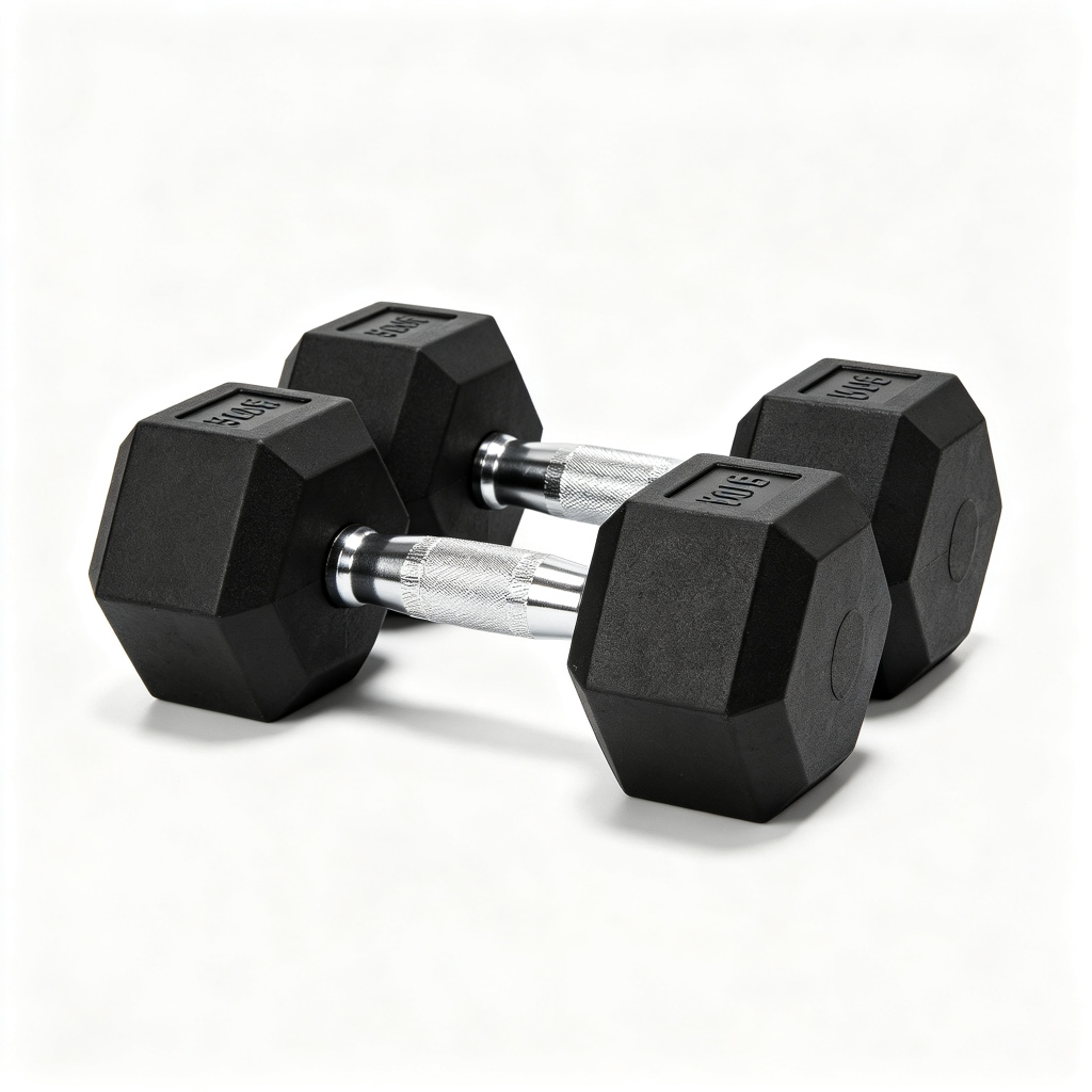 Dodecagon Head Rubber Dumbbell