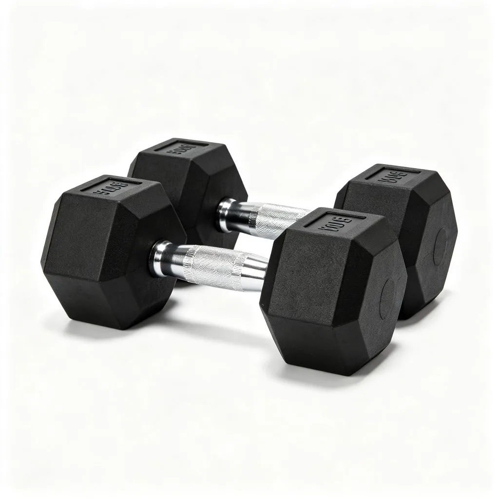 Dodecagon Head Rubber Dumbbell - ZEALLSPORT Commercial Gym Equipment