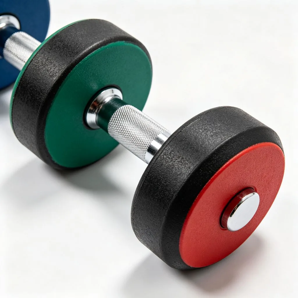 Double Colors round Head Rubber Dumbbell - image 3
