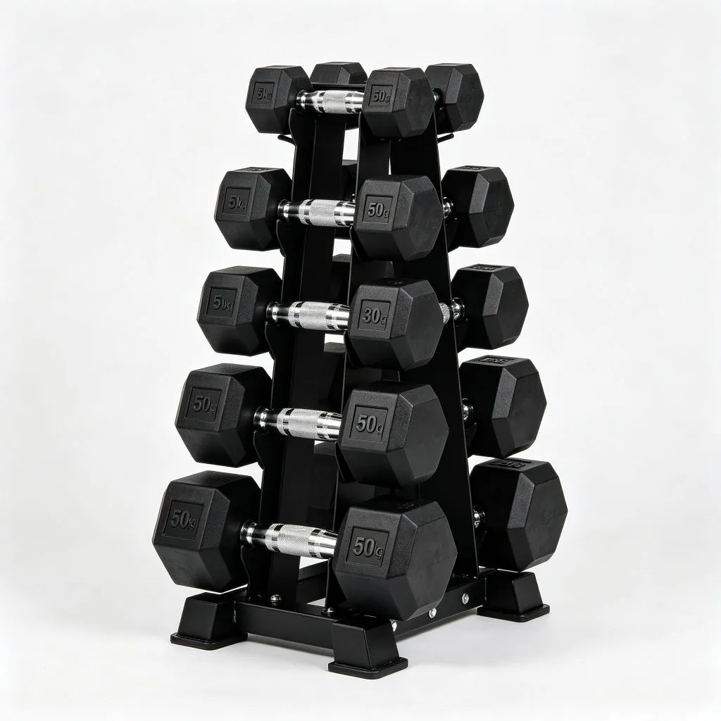 DT-100 Dumbbell Set (5-50) + Rack - ZEALLSPORT Commercial Gym Equipment