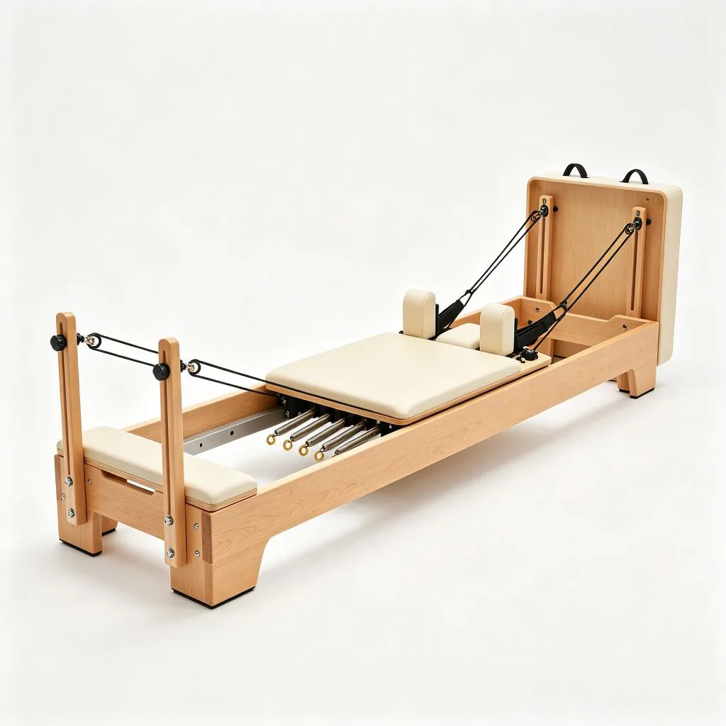 Foldable Pilates Reformer Space Saving Wooden Core Bed Home Use Pilates Equipment for Posture Cor - image 2