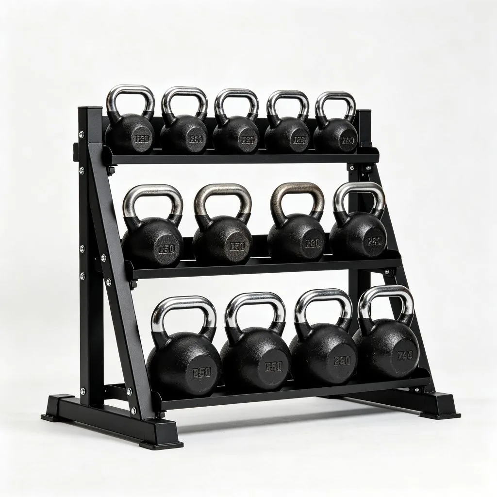 Kettlebell Set + 3-Tier Rack (4-24kg) - ZEALLSPORT