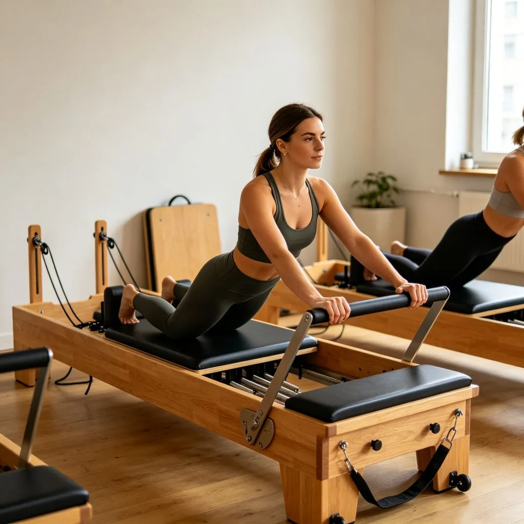 Maple Wood Pilates Reformer Core Bed Adjustable Spring Yoga Training Bed for Studio Home Fitness  - image 4