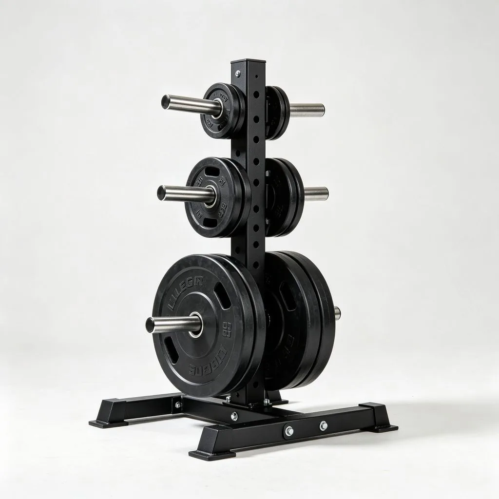 Olympic Plate Tree (6 peg + Bar) - ZEALLSPORT Commercial Gym Equipment