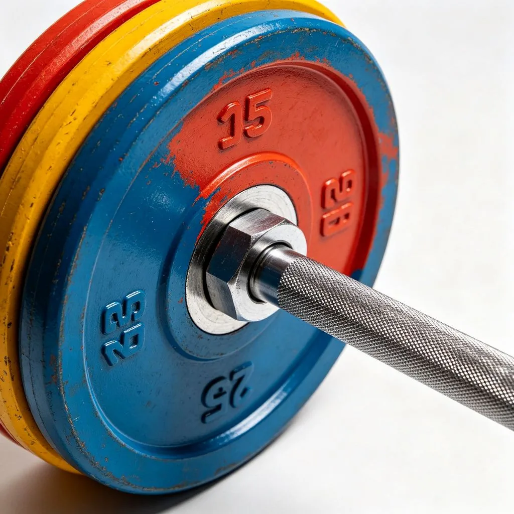 Wholesale Painted Barbell Set with Olympic Bar Large Hole Hand Grip Weight Plates Home Gym Fitnes - image 3