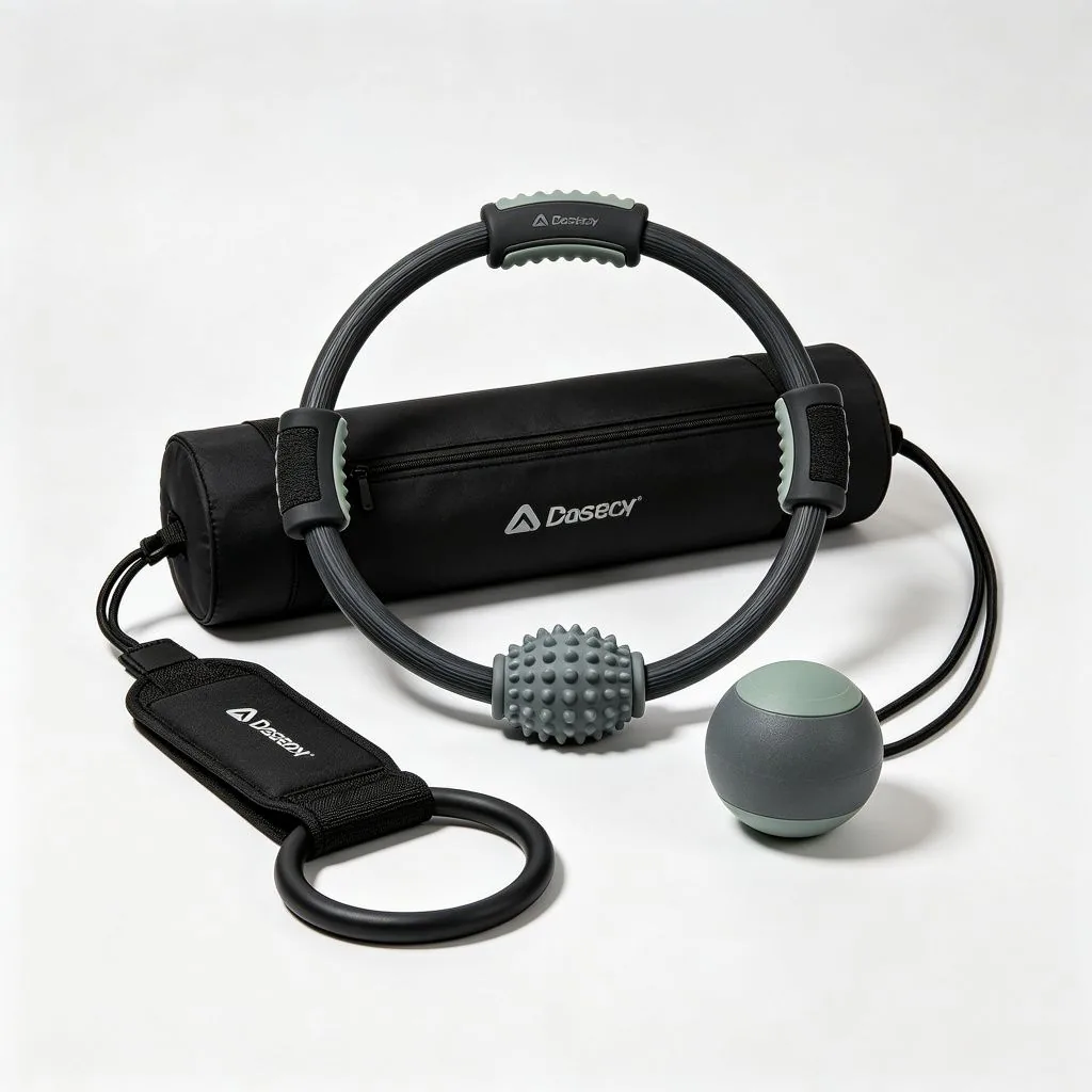 Portable Pilates Kit Full Body Training Equipment with Pilates Ring Massage Ball Stretch Bands fo - ZEALLSPORT Commercial Gym Equipment