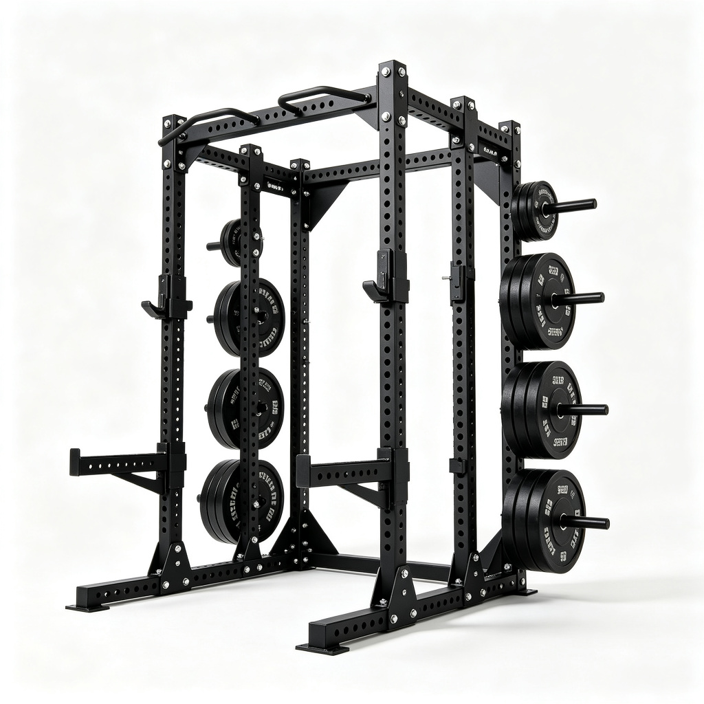 Power Rack with Integrated Storage Rack