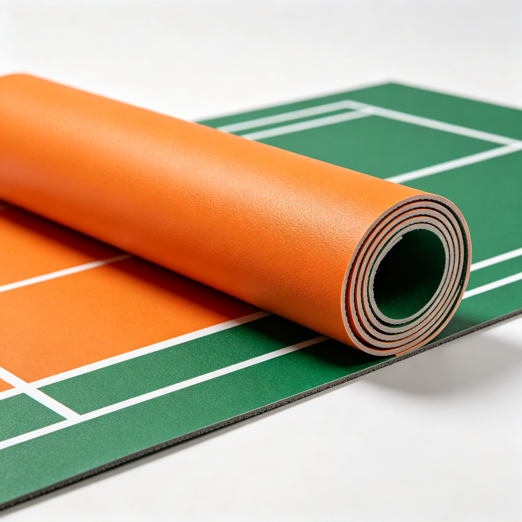 Professional Badminton Court PVC Sports Flooring with High Grip and Shock Absorption