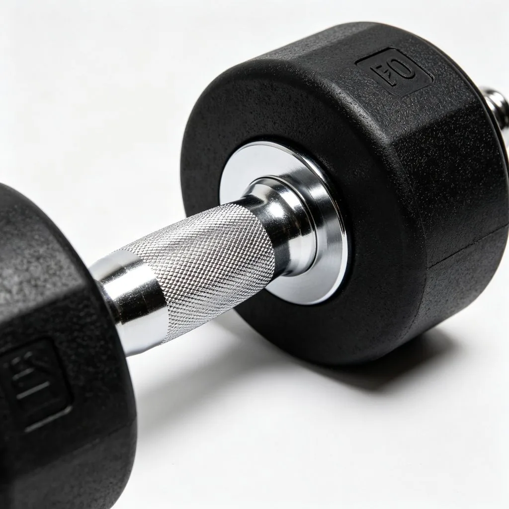 Rubber Dumbbell with Chromed Cap - image 3