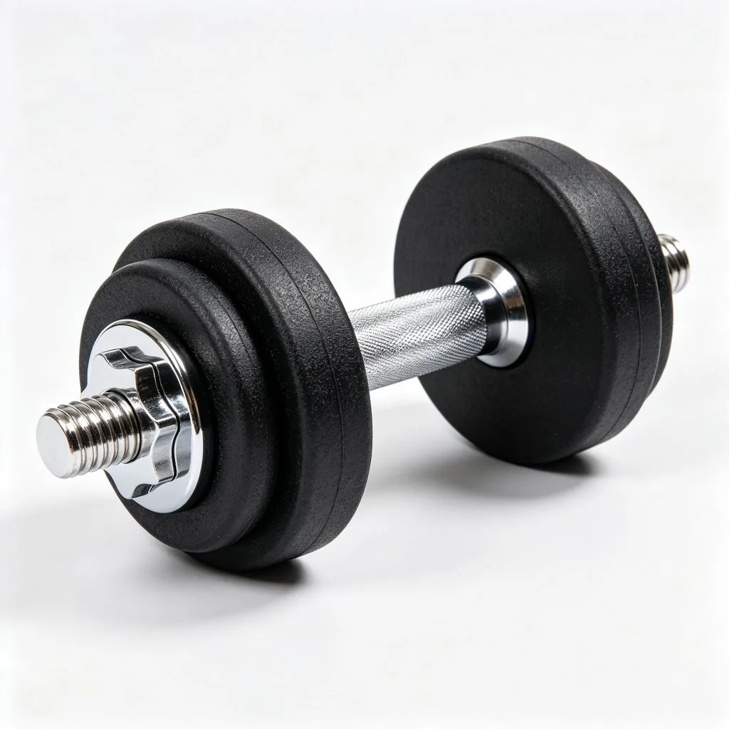 Rubber Dumbbell with Chromed Cap - image 2