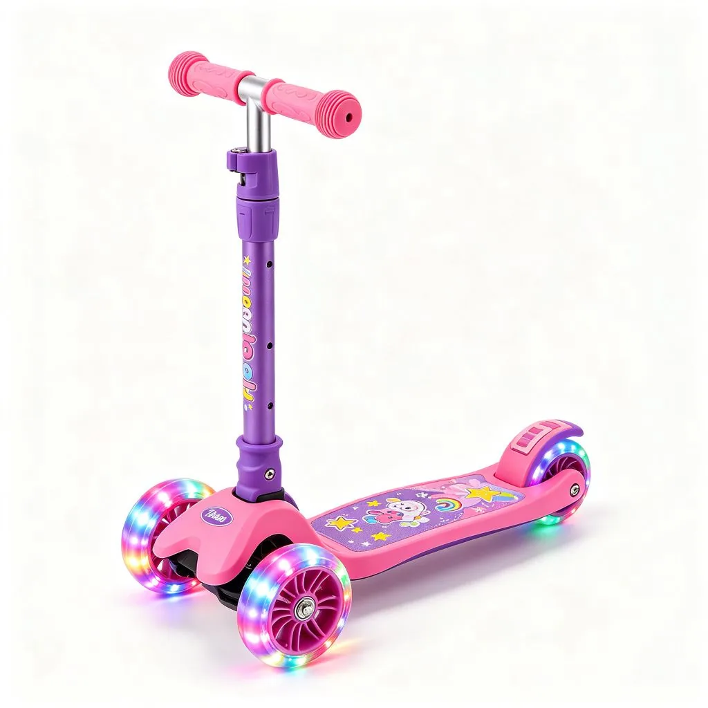 Kids 3-Wheel Scooter with LED Wheels - ZEALLSPORT