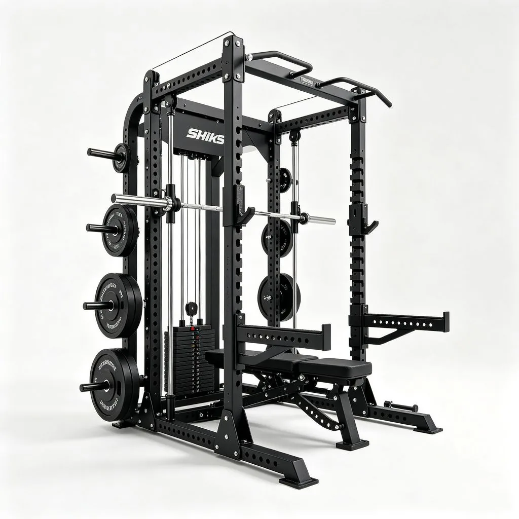 Smith Machine Power Rack Combo with Lat Pulldown - image 2