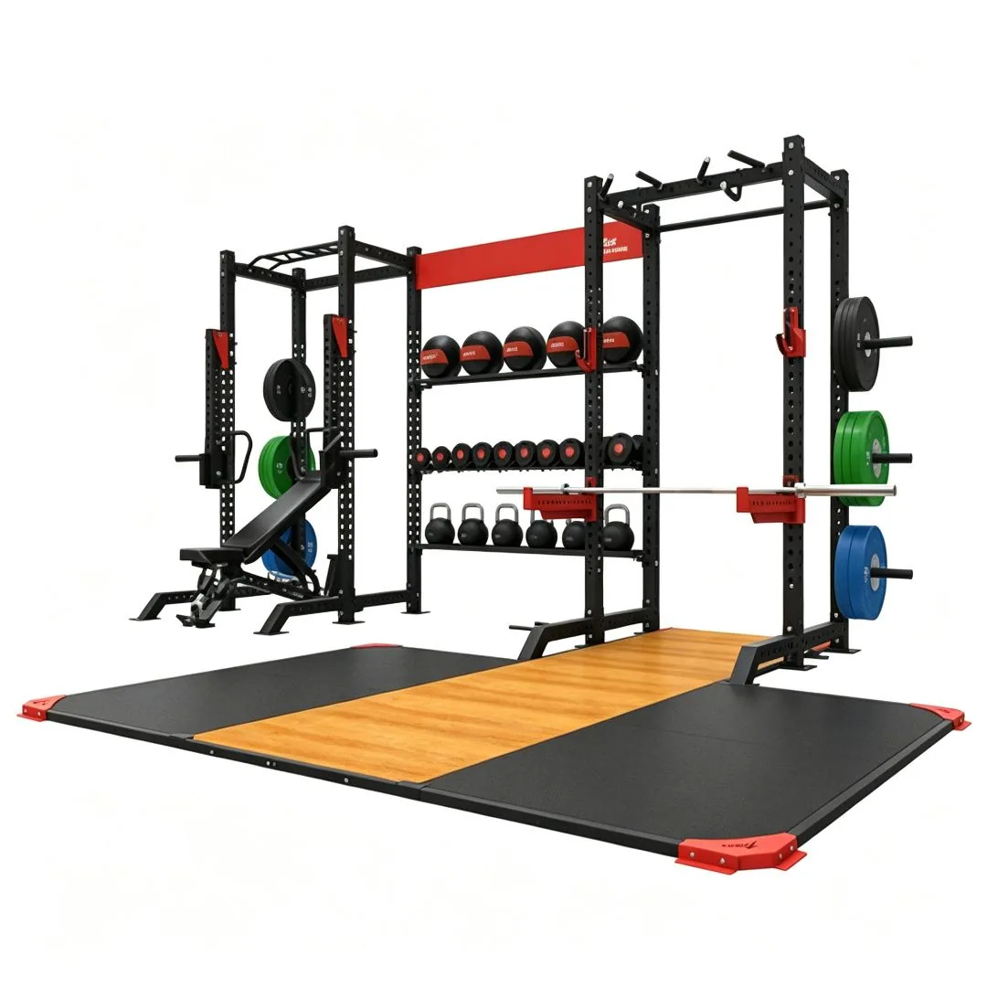 Power Rack with Integrated Storage Rack - ZEALLSPORT