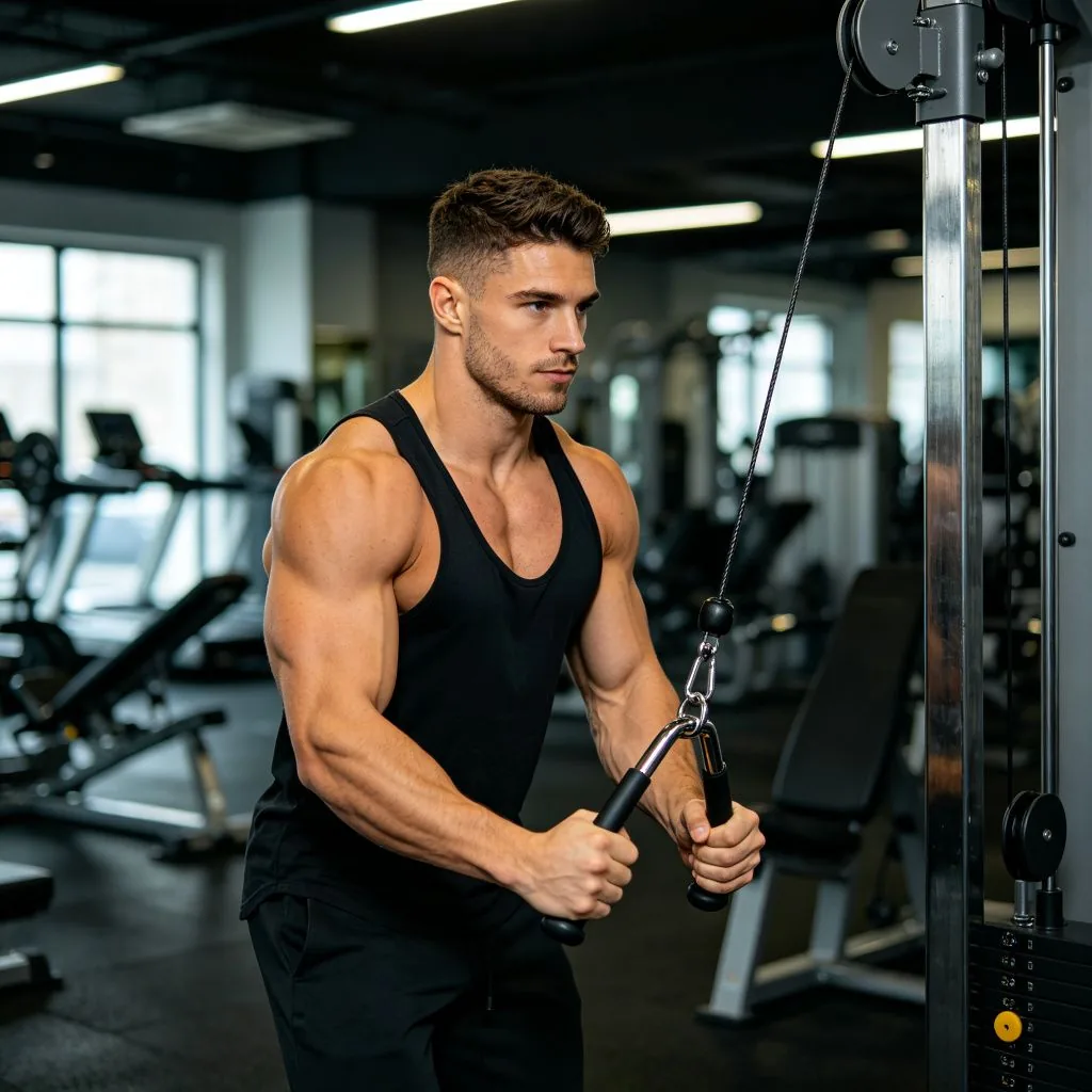 MD5132 Tricep Press Down Bar for Cable Machines | Gym Strength Training Attachment - image 4