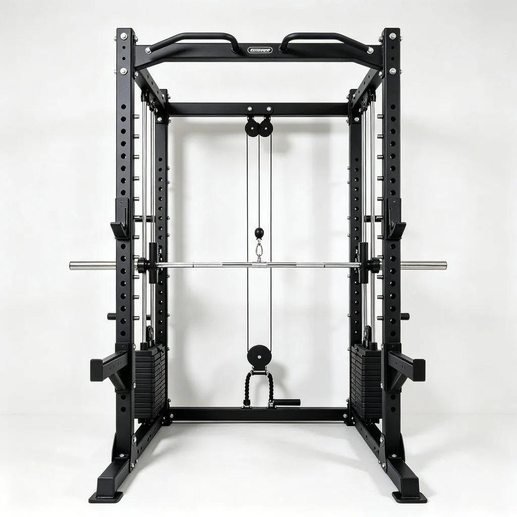 Walil Mounted Souat Rack With Cable Machiney - ZEALLSPORT Commercial Gym Equipment