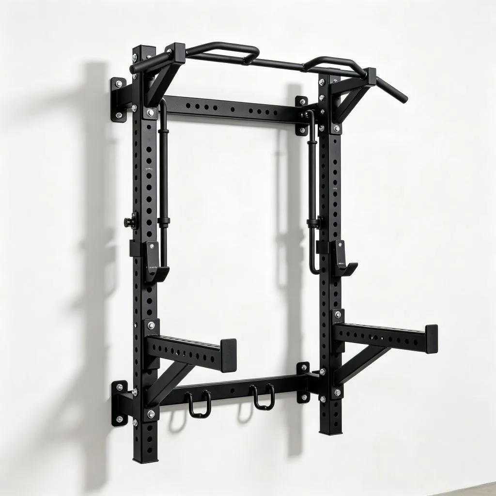 Wall Mounted Folding Squat Rack - ZEALLSPORT Commercial Gym Equipment